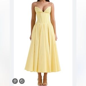 House of CB Yellow Strapless Dress